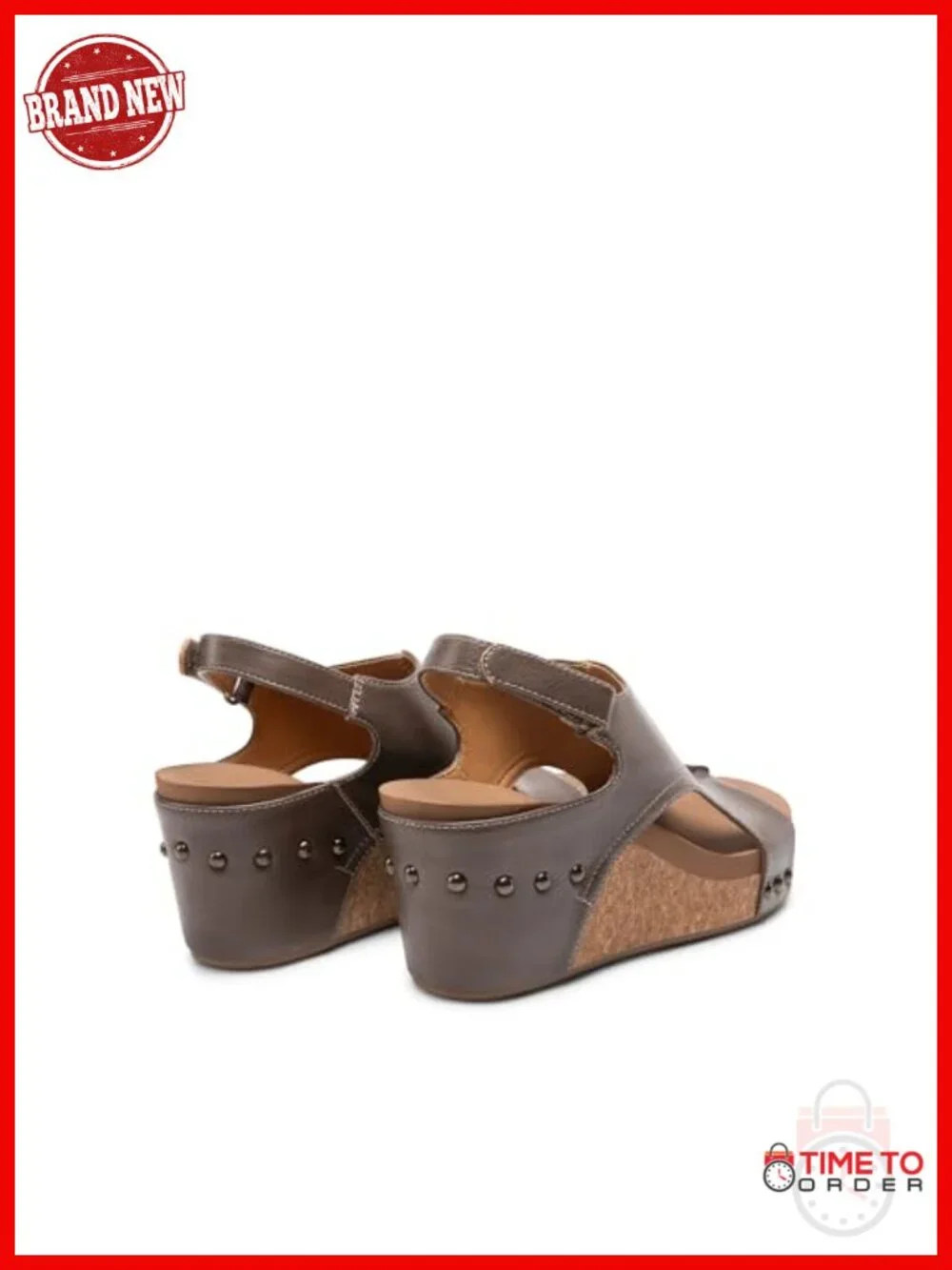 Women's Platform Wedge Sandals with Peep Toe, Hook & Loop Closure, Cushioned